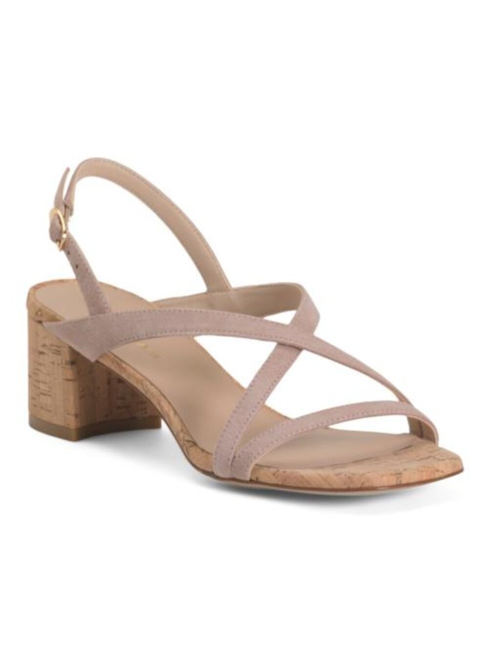 STUART WEITZMAN Made In Spain Suede Oasis 50 Block Sandals